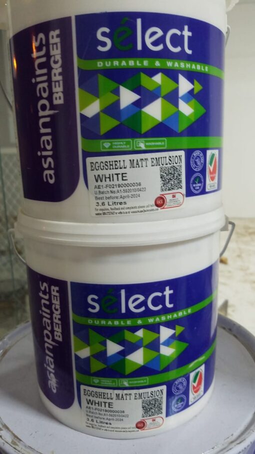 Select Eggshell Emulsion Matt White 3.6 Litr